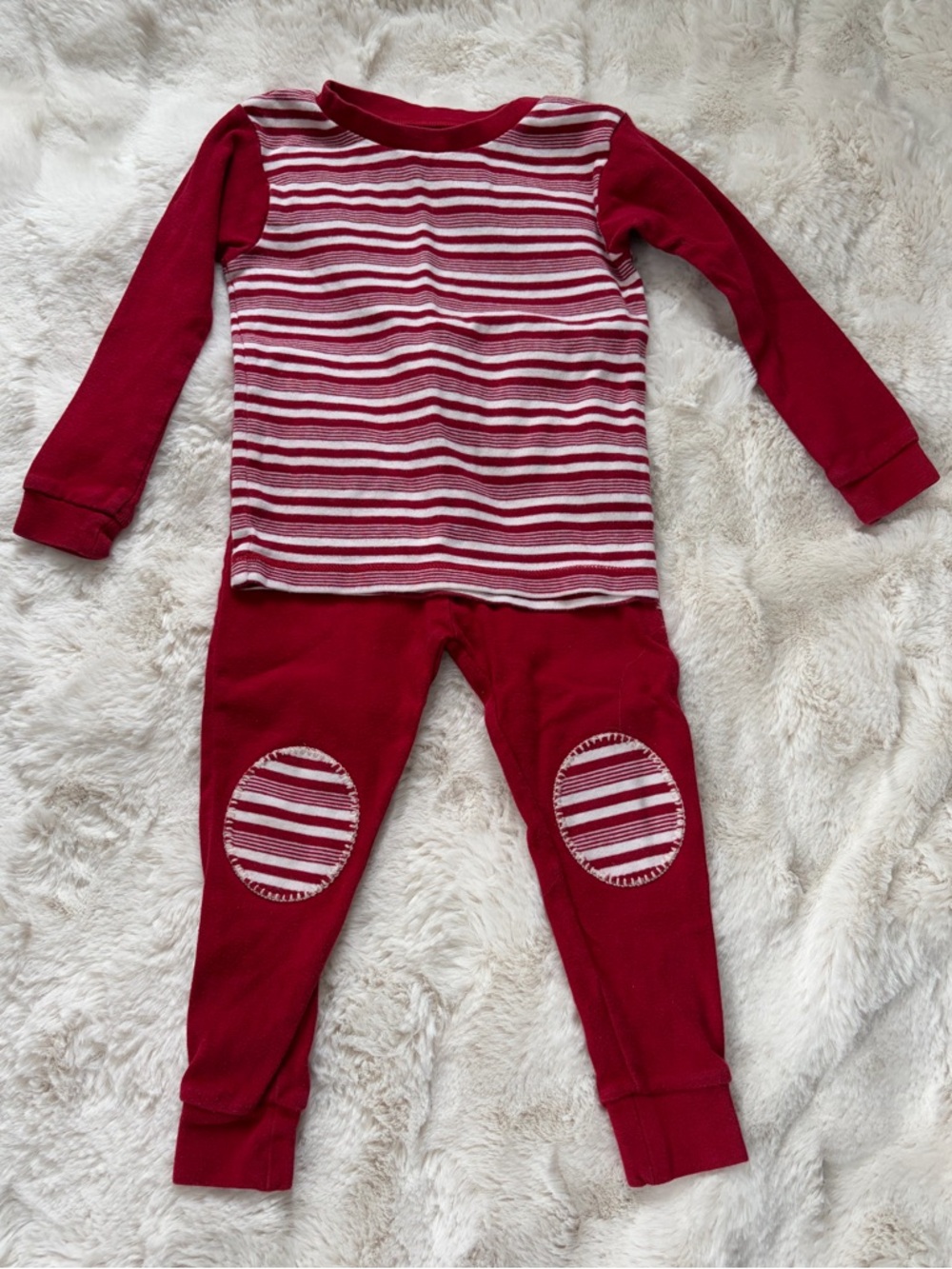 Burt’s Bees Baby Red and White Striped Pajama Set